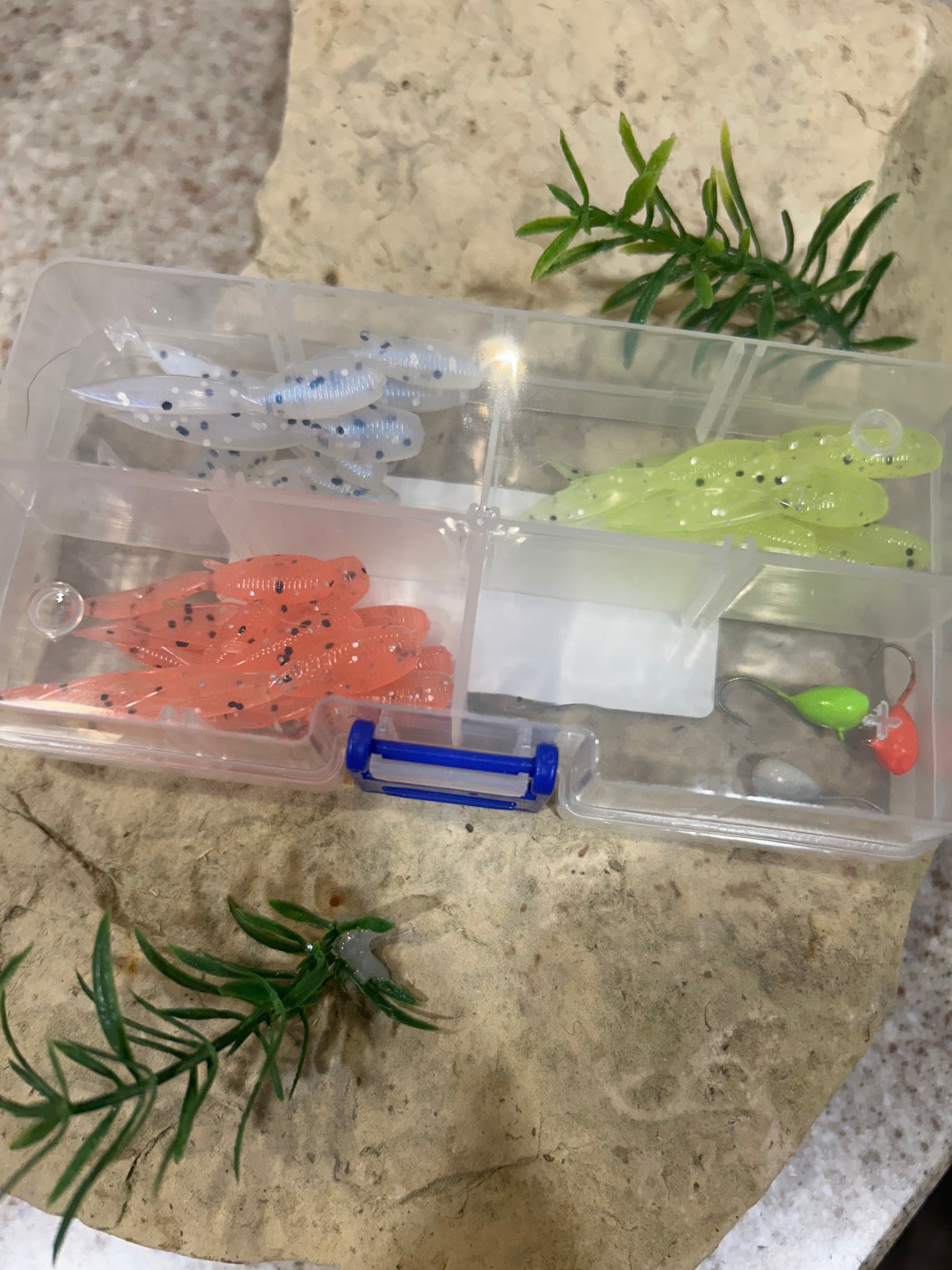 Glow in the Dark Tadpole Kits - 30 Piece Kits - 3 Tungsten Jig Heads Included