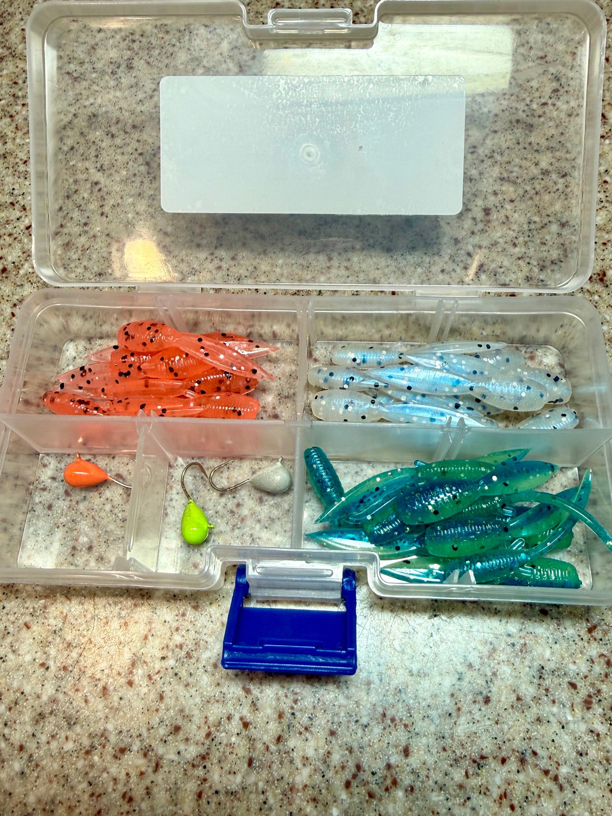 baby fishing tackle box 1.75” Baby Tadpole Fishing Kit (Glow in the Dark) – Hanks Handy Baits