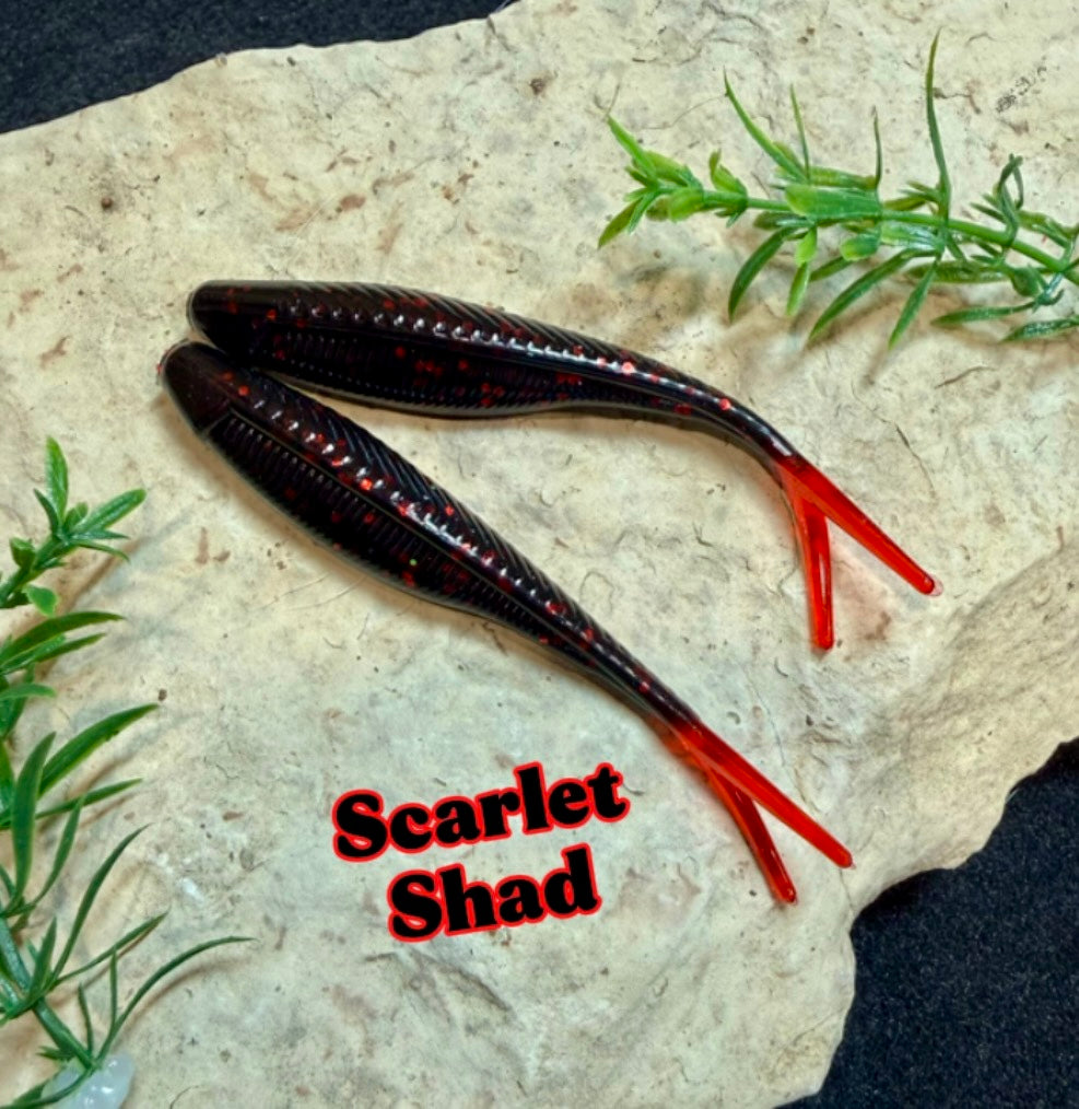 4" Split Tail Shad - 7 Pack - 6 Colors To Choose From